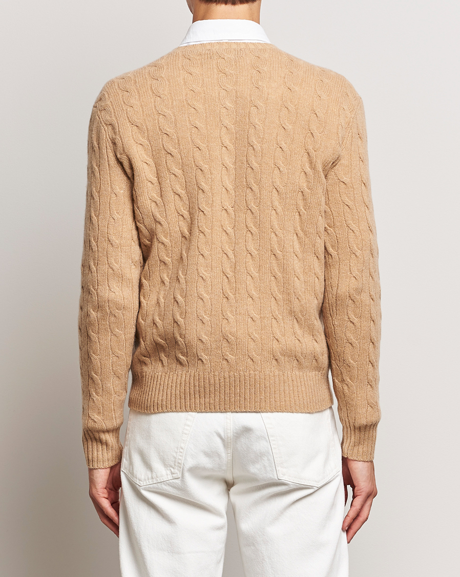 Herre | Gensere | Polo Ralph Lauren | Wool/Cashmere Cable Crew Neck Camel Melange
