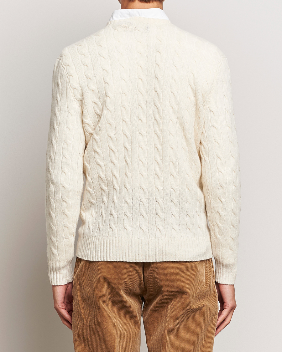 Herre | Gensere | Polo Ralph Lauren | Wool/Cashmere Cable Crew Neck Andover Cream
