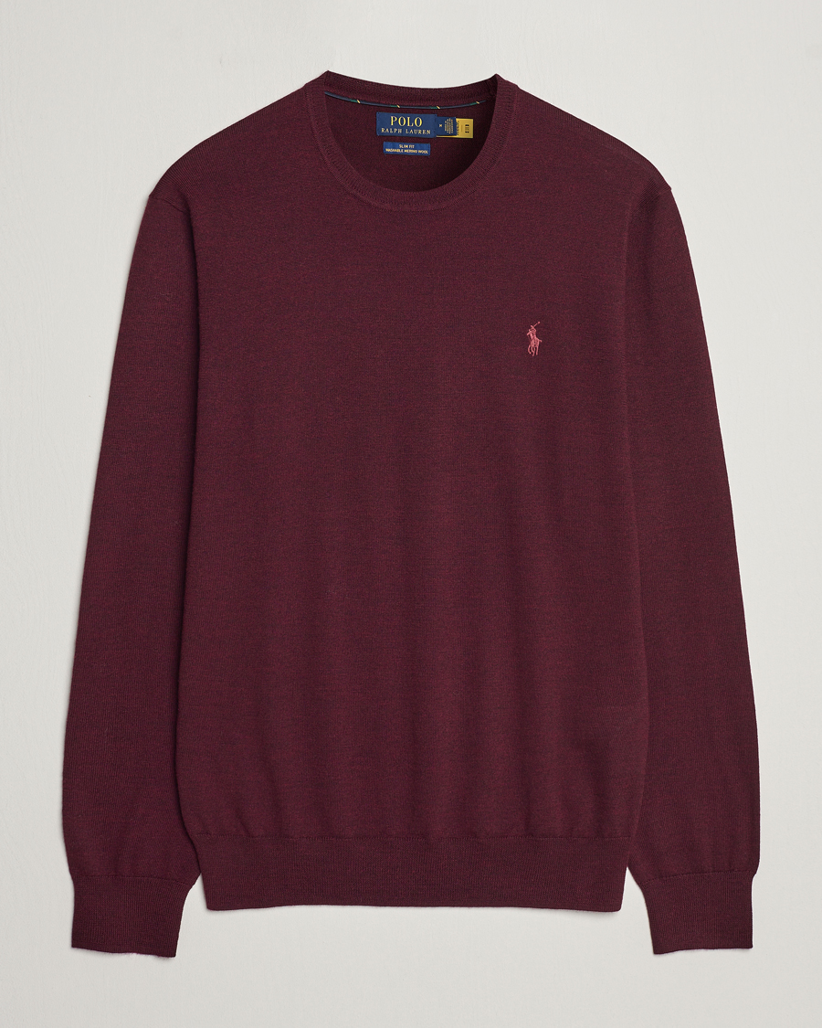 Herre | Gensere | Polo Ralph Lauren | Merino Crew Neck Pullover Aged Wine Heather
