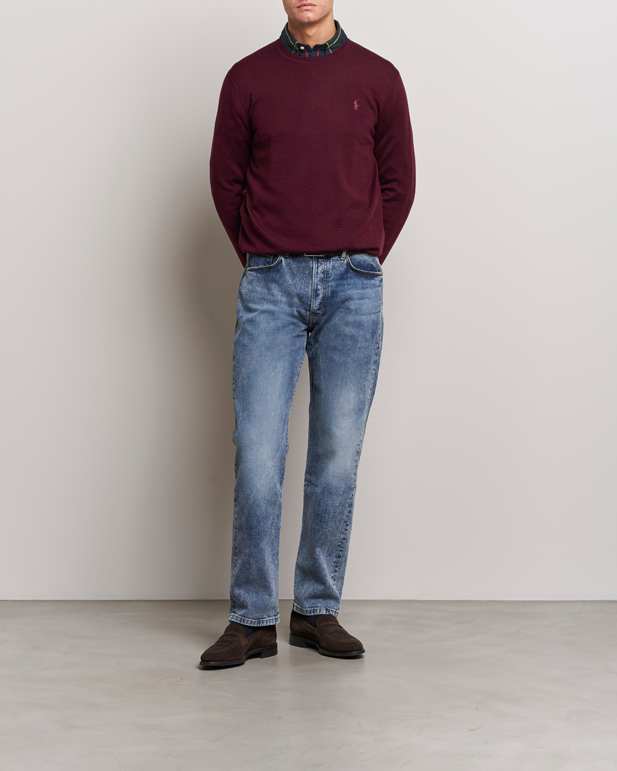 Herre | Gensere | Polo Ralph Lauren | Merino Crew Neck Pullover Aged Wine Heather