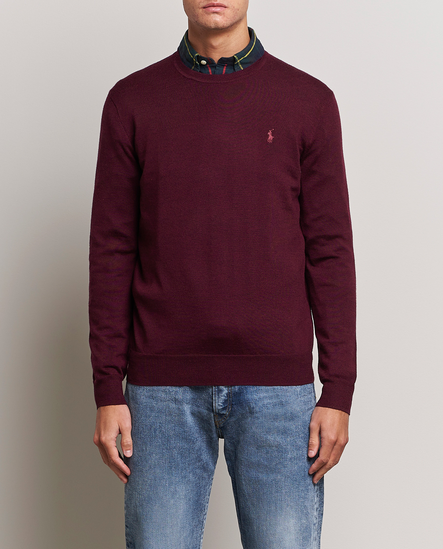 Herre | Gensere | Polo Ralph Lauren | Merino Crew Neck Pullover Aged Wine Heather