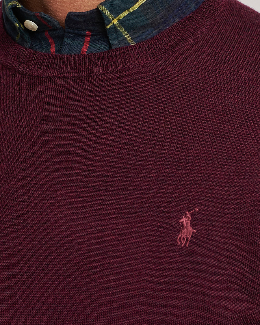 Herre | Gensere | Polo Ralph Lauren | Merino Crew Neck Pullover Aged Wine Heather