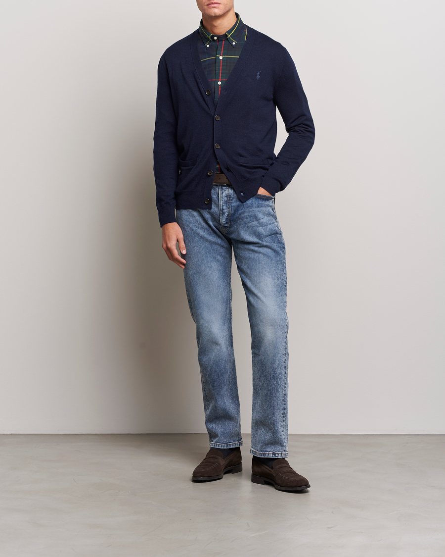 Herre | Gensere | Polo Ralph Lauren | Merino Knitted Cardigan Hunter Navy