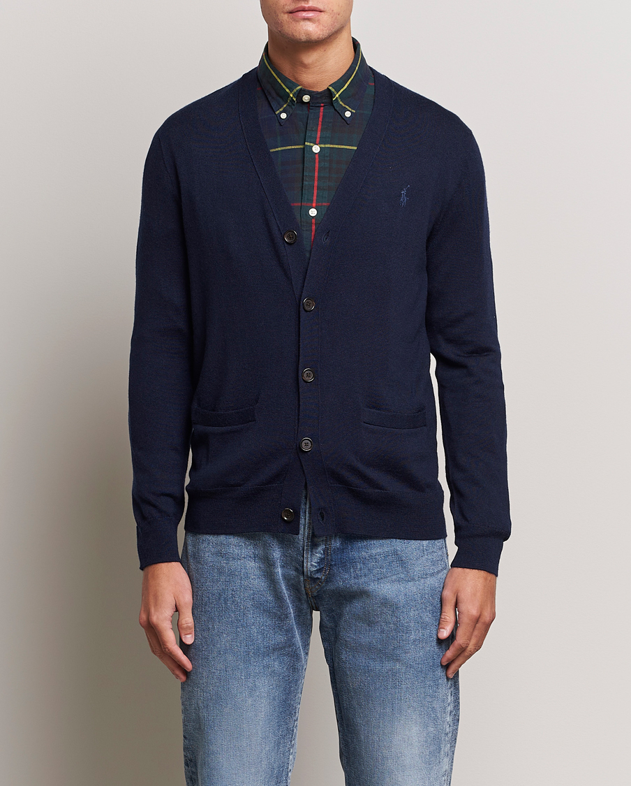 Herre |  | Polo Ralph Lauren | Merino Knitted Cardigan Hunter Navy
