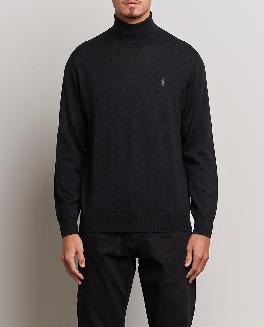 Herre | Pologensere | Polo Ralph Lauren | Merino Knitted Rollneck Black