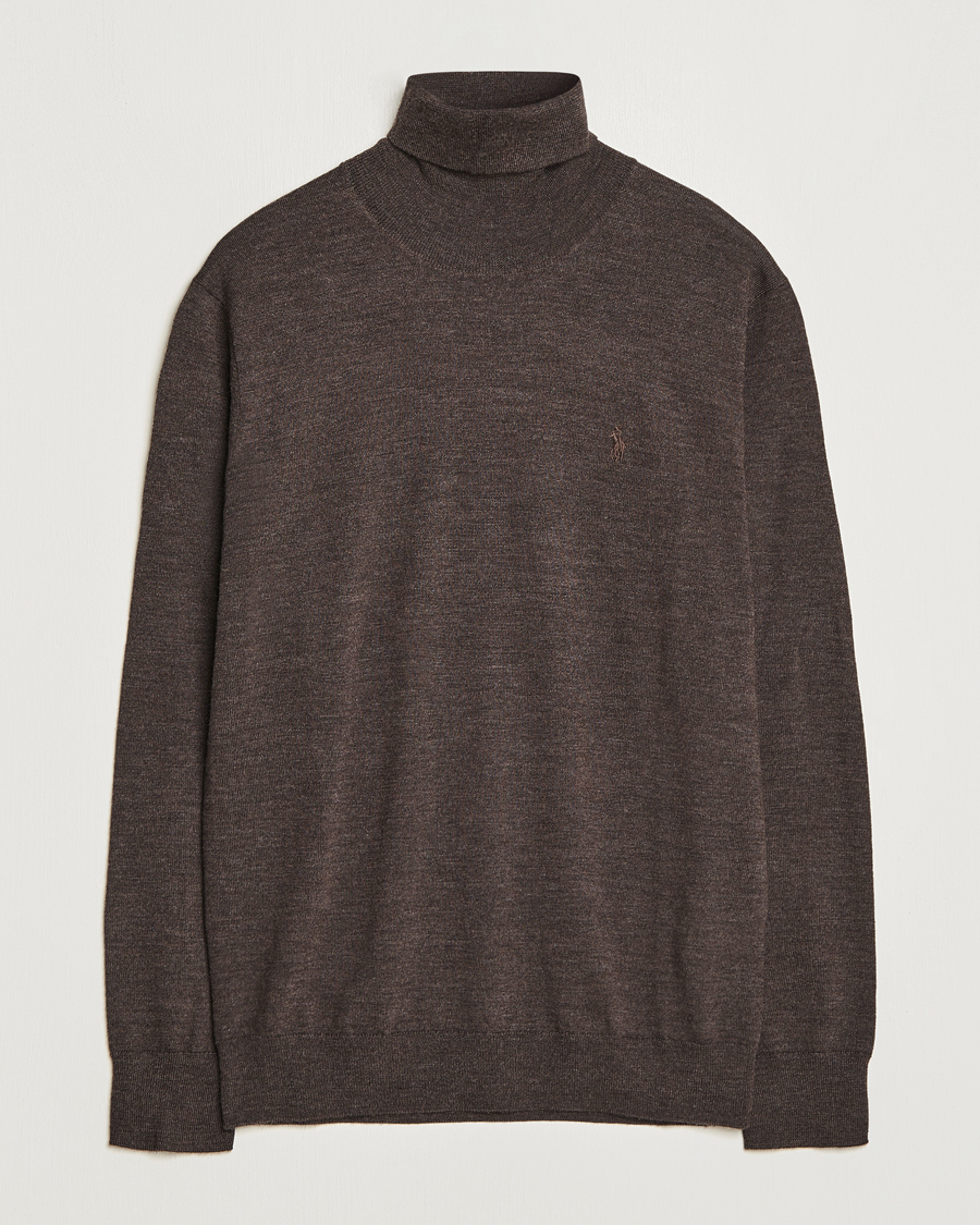Herre | Gensere | Polo Ralph Lauren | Merino Knitted Rollneck Brown Heather