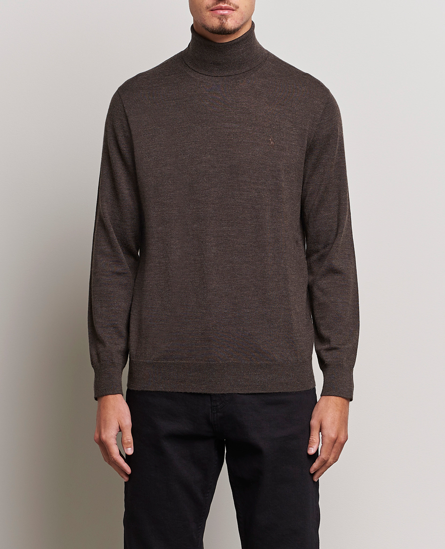 Herre | Pologensere | Polo Ralph Lauren | Merino Knitted Rollneck Brown Heather