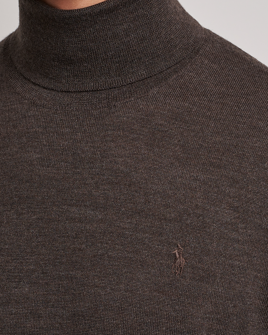 Herre | Gensere | Polo Ralph Lauren | Merino Knitted Rollneck Brown Heather