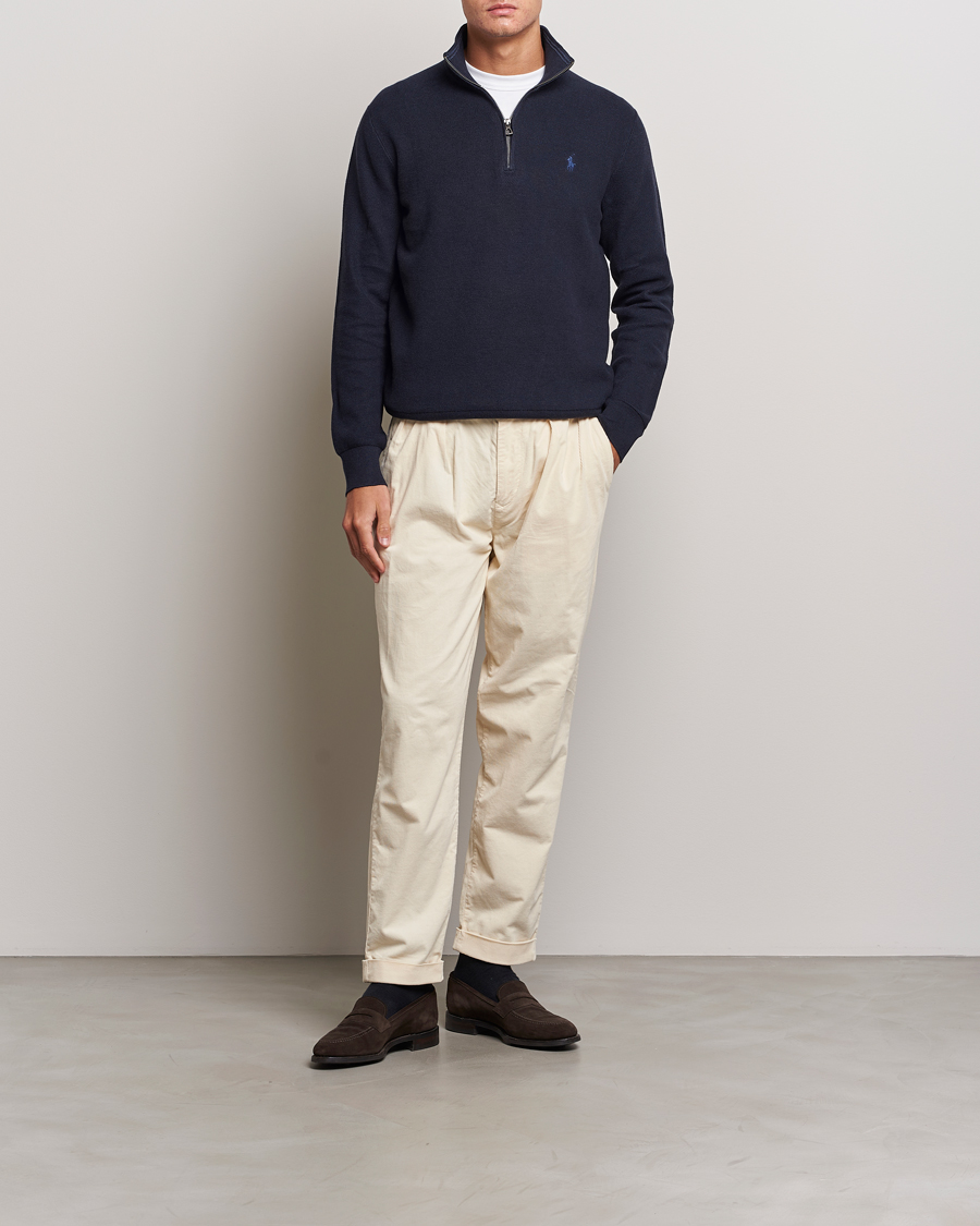Herre | Gensere | Polo Ralph Lauren | Half Zip Cotton Pullover Navy Heather