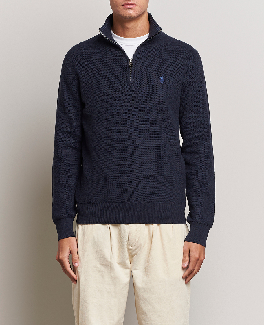 Herre | Gensere | Polo Ralph Lauren | Half Zip Cotton Pullover Navy Heather