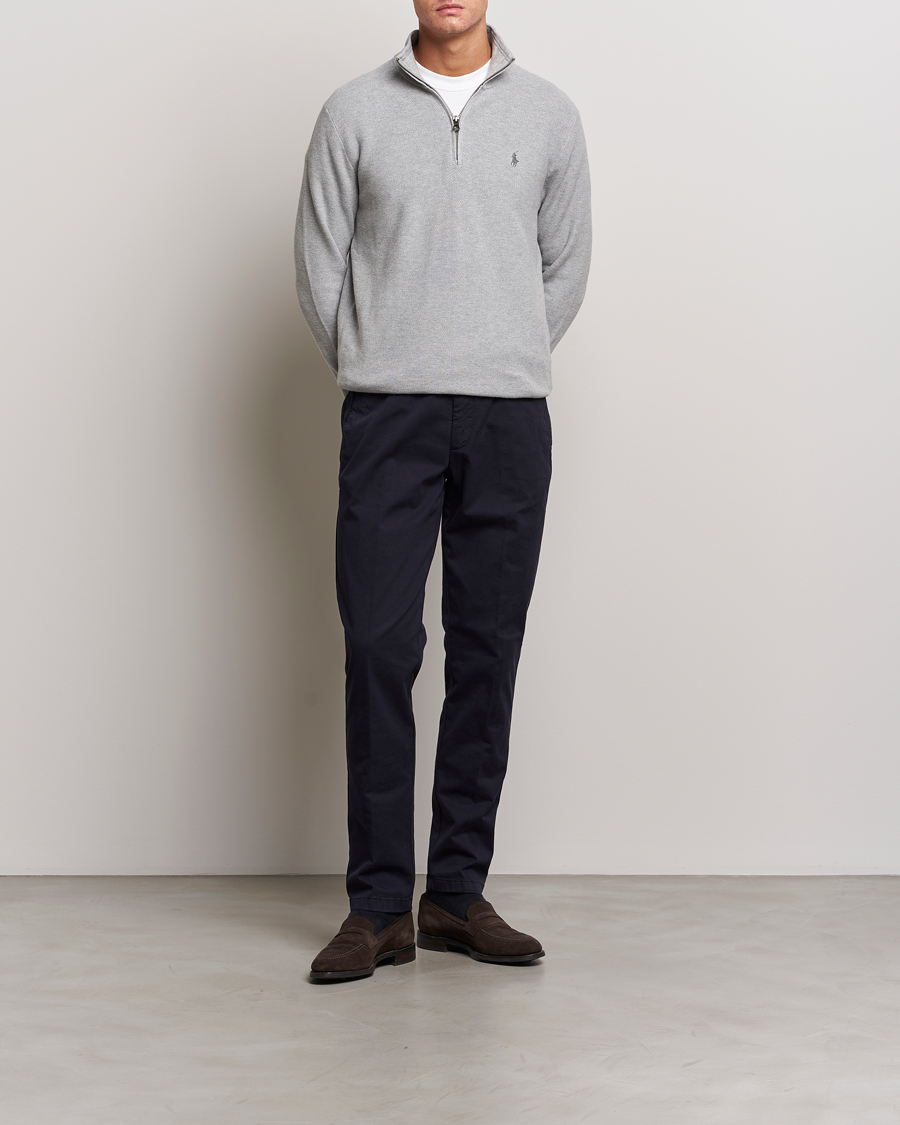 Herre | Gensere | Polo Ralph Lauren | Half Zip Cotton Pullover Andover Heather