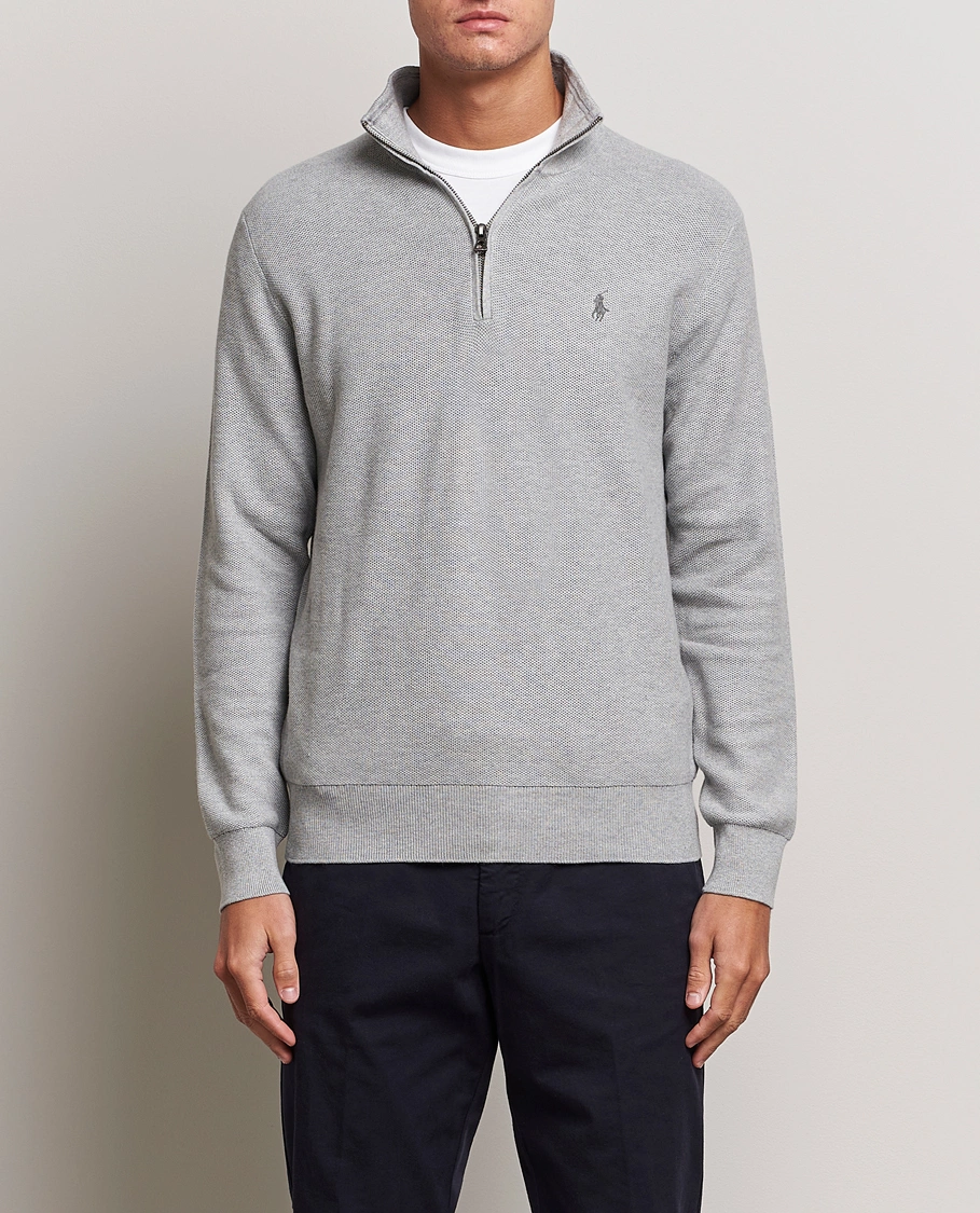 Herre | Nytt i butikken | Polo Ralph Lauren | Textured Half Zip Andover Heather