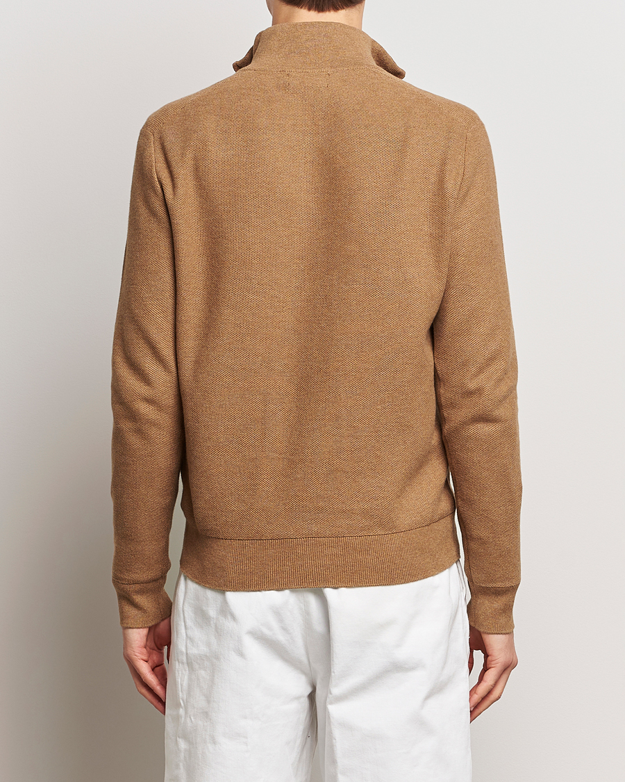 Herre | Gensere | Polo Ralph Lauren | Textured Half Zip Latte Brown Heather