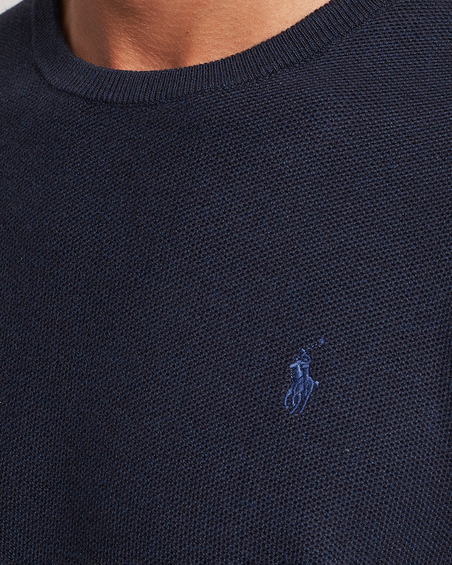 Herre | Gensere | Polo Ralph Lauren | Textured Cotton Crew Neck Sweater Navy Heather 