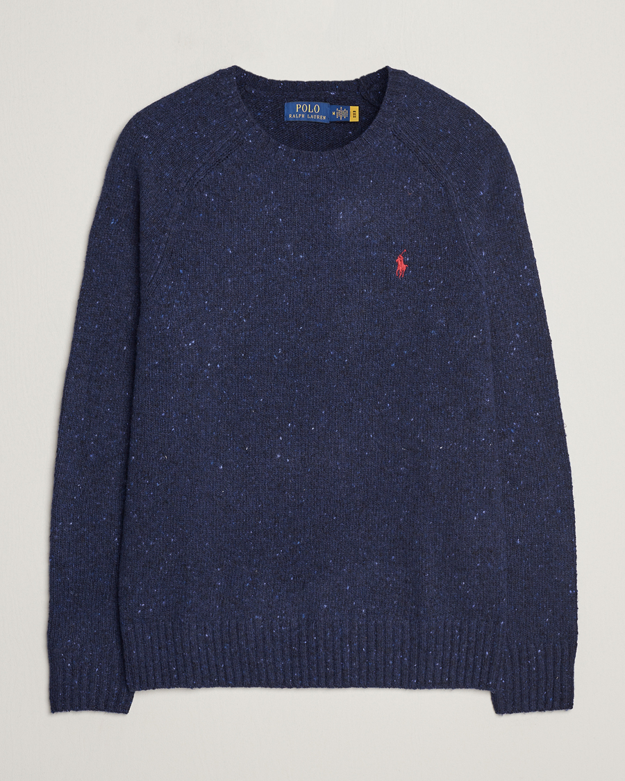 Herre |  | Polo Ralph Lauren | Wool Knitted Donegal Sweater Ancient Navy