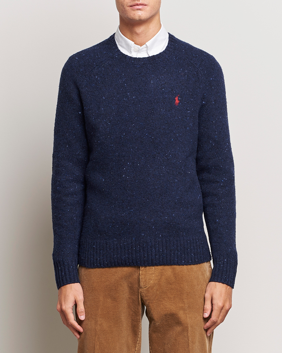 Herre |  | Polo Ralph Lauren | Wool Knitted Donegal Sweater Ancient Navy