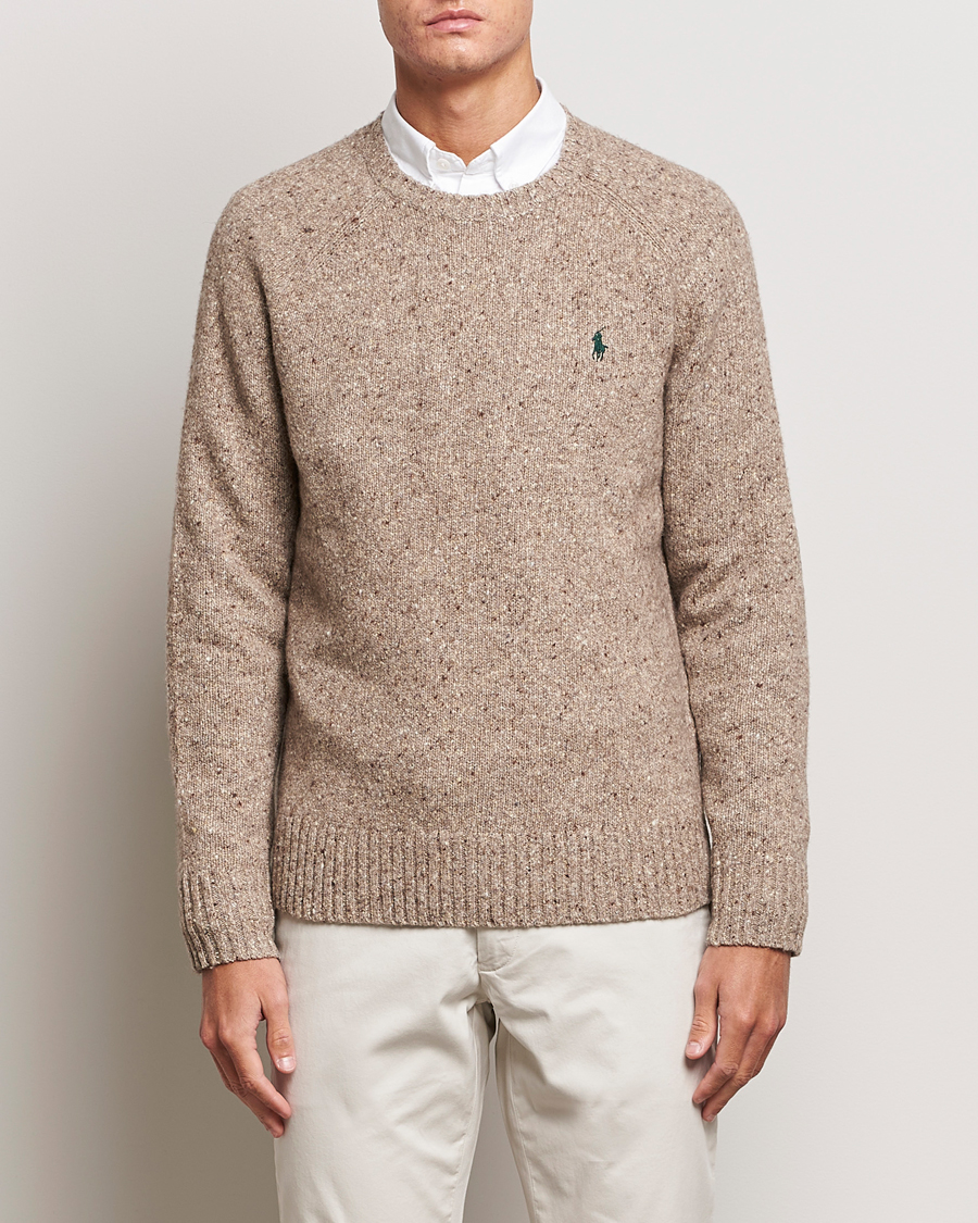 Herre | Strikkede gensere | Polo Ralph Lauren | Wool Knitted Donegal Sweater Bark
