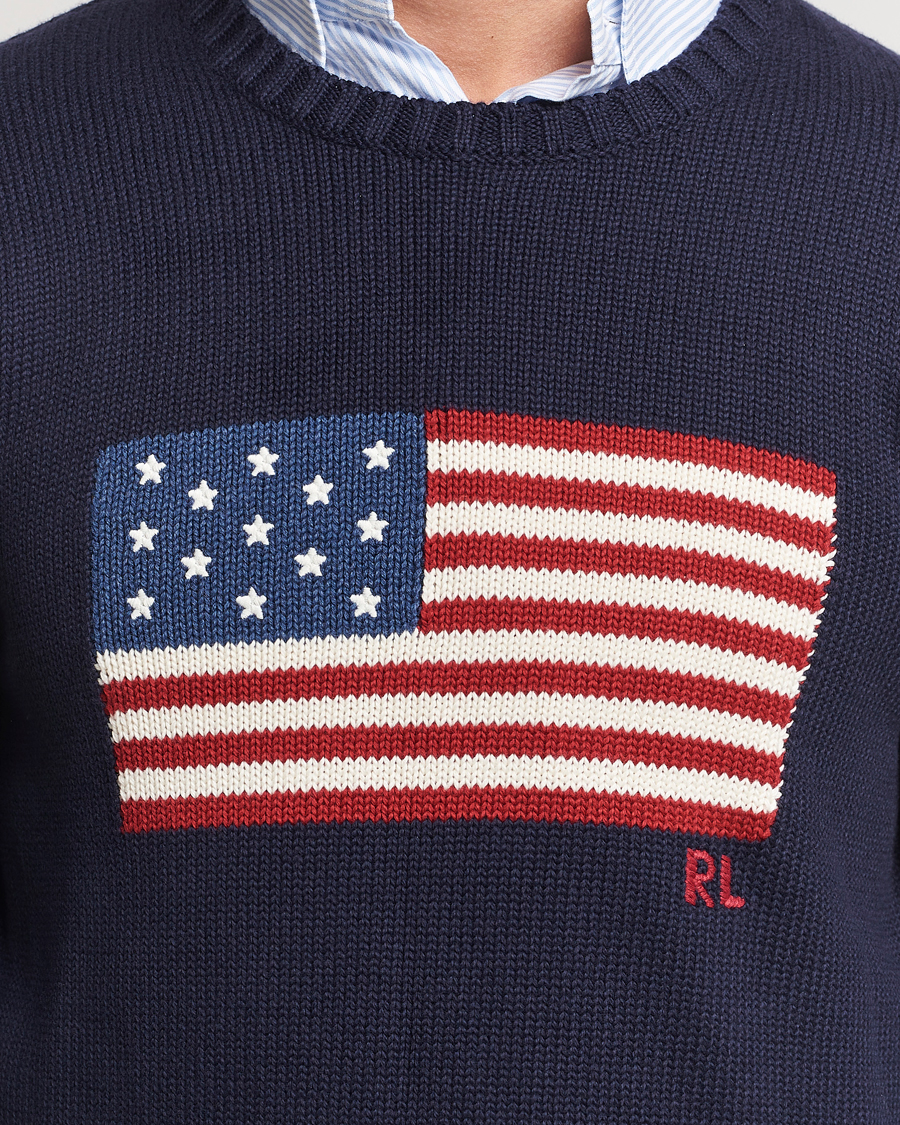 Herre | Gensere | Polo Ralph Lauren | Cotton Knitted Flag Sweater Hunter Navy