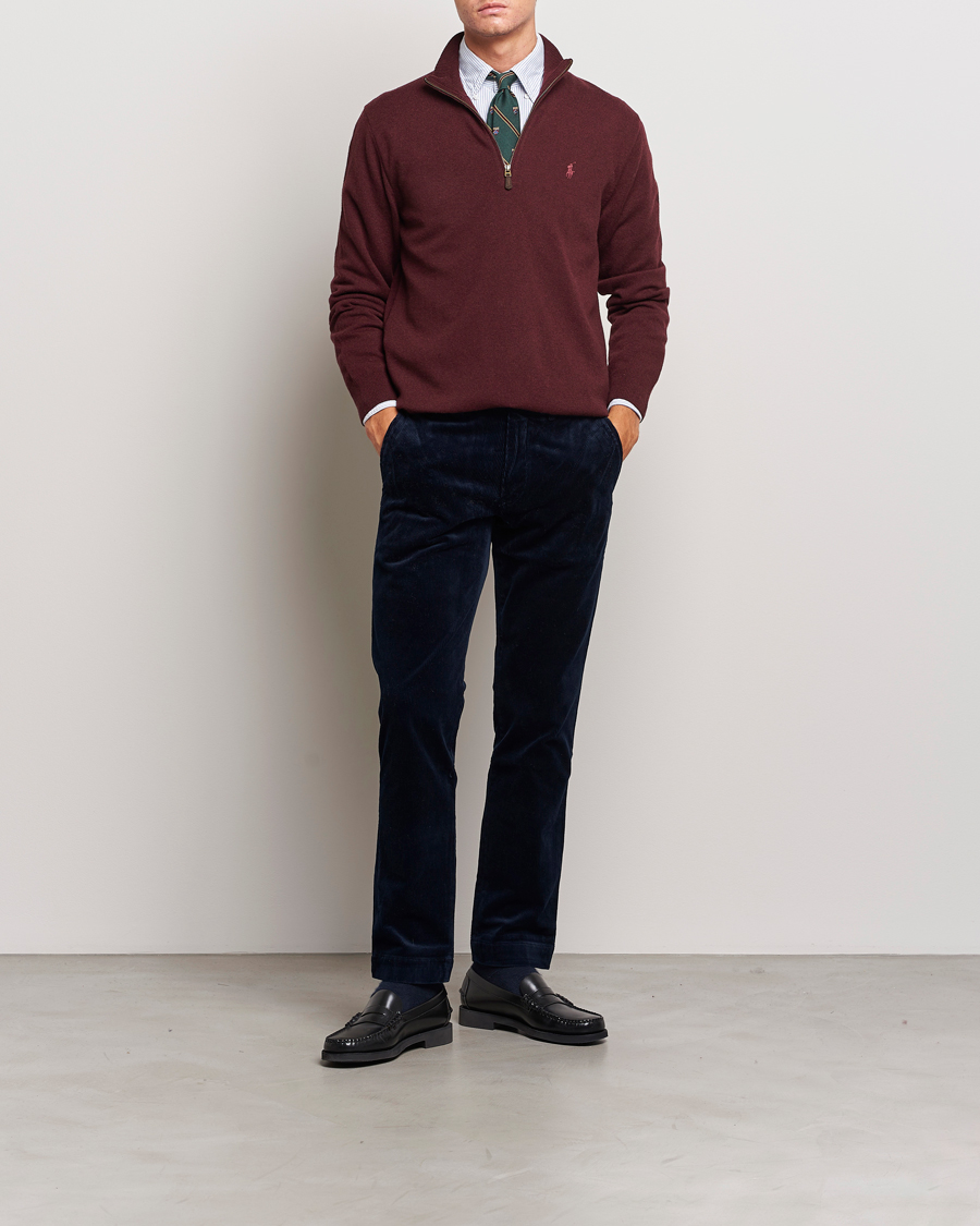 Herre | Gensere | Polo Ralph Lauren | Merino Half-Zip Sweater Aged Wine Heather