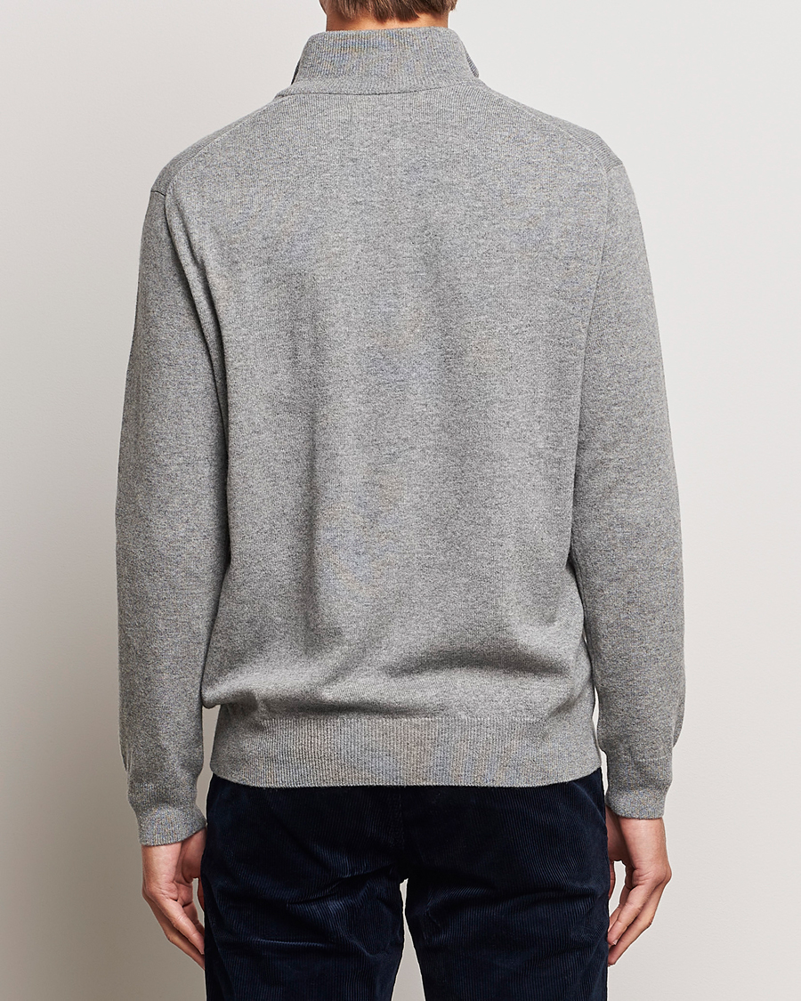 Herre | Gensere | Polo Ralph Lauren | Merino Knitted Half Zip Sweater Fawn Grey Heather
