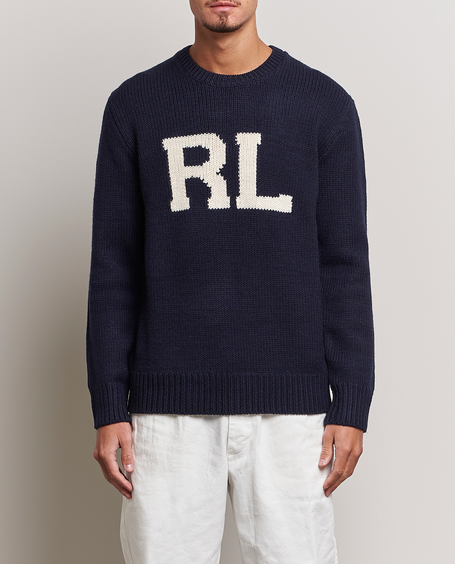 Herre | Strikkede gensere | Polo Ralph Lauren | RL Wool Knitted Sweater Hunter Navy
