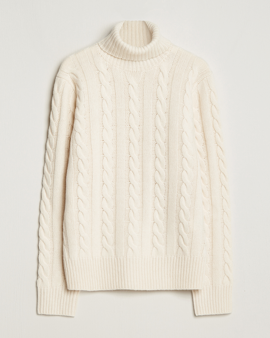 Herre | Gensere | Polo Ralph Lauren | Wool/Cashmere Cable Rollneck Andover Cream