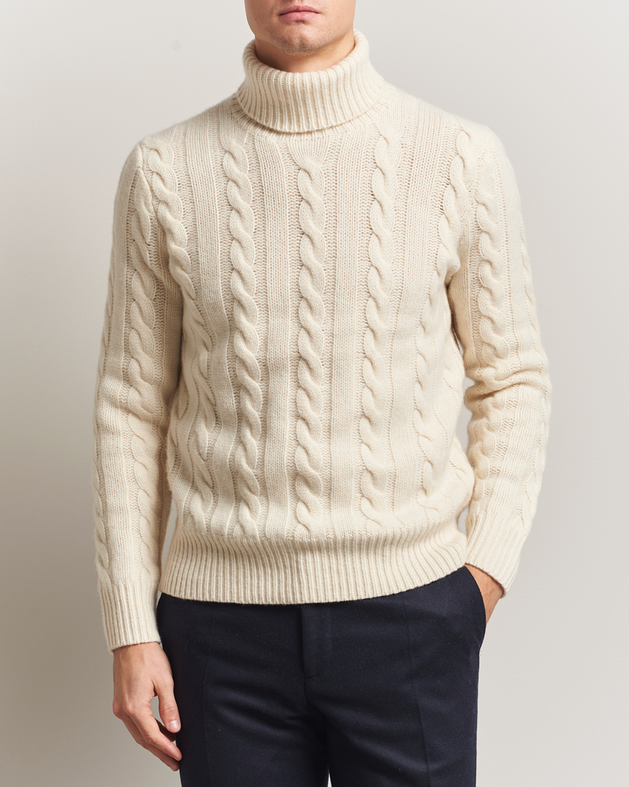 Herre | Gensere | Polo Ralph Lauren | Wool/Cashmere Cable Rollneck Andover Cream