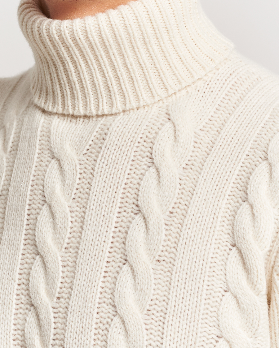 Herre | Gensere | Polo Ralph Lauren | Wool/Cashmere Cable Rollneck Andover Cream
