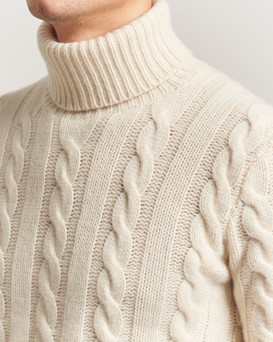 Herre | Gensere | Polo Ralph Lauren | Wool/Cashmere Cable Rollneck Andover Cream