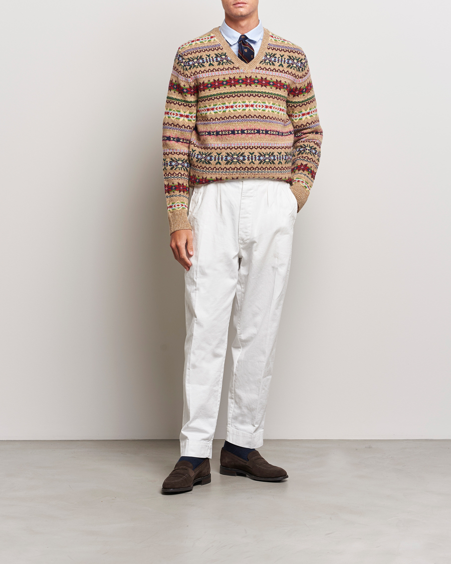 Herre | Gensere | Polo Ralph Lauren | Wool Knitted Fairisle Sweater Camel Combo