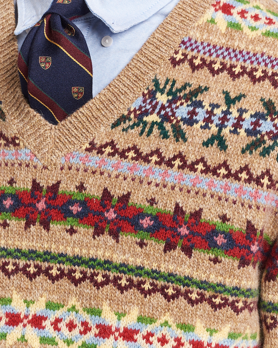 Herre | Gensere | Polo Ralph Lauren | Wool Knitted Fairisle Sweater Camel Combo