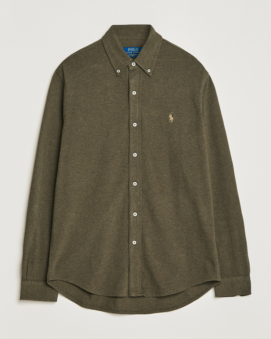 Herre | Skjorter | Polo Ralph Lauren | Featherweight Mesh Shirt Wilson Olive Heather