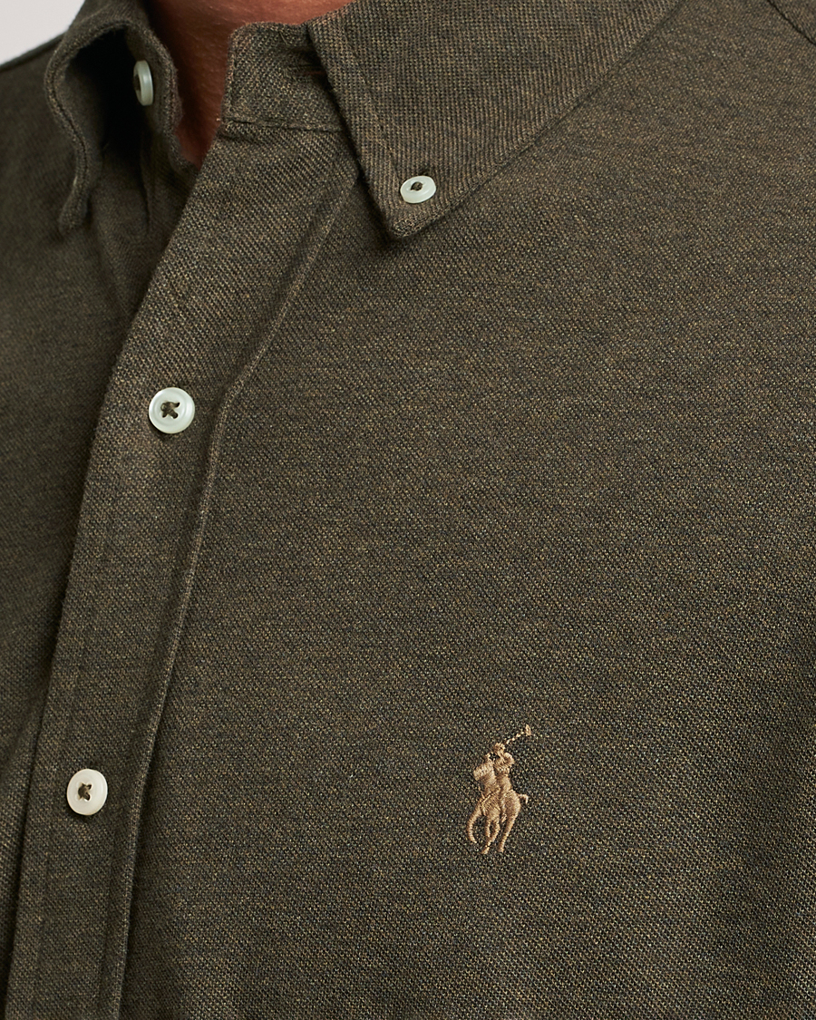 Herre | Skjorter | Polo Ralph Lauren | Featherweight Mesh Shirt Wilson Olive Heather