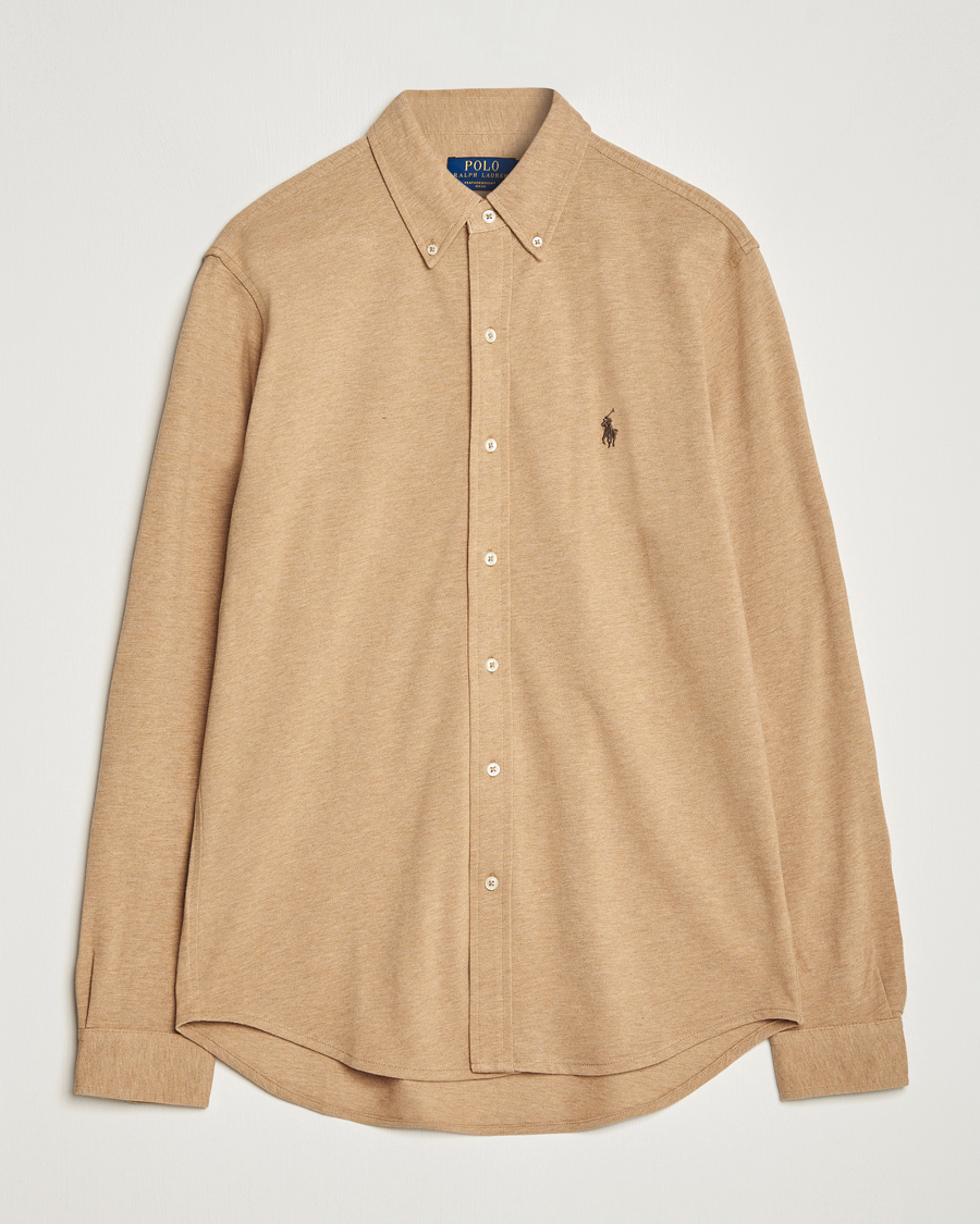 Herre | | Polo Ralph Lauren | Featherweight Mesh Shirt Camel Heather