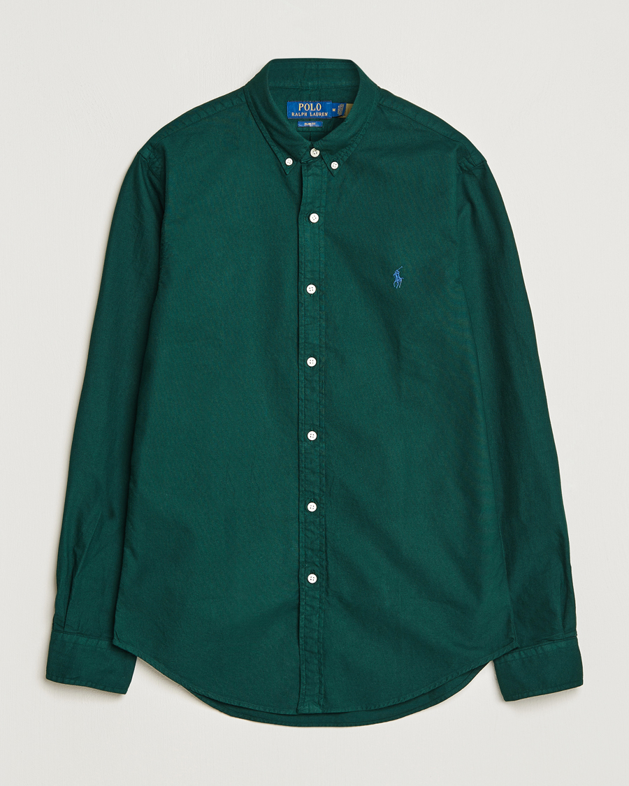 Herre | Skjorter | Polo Ralph Lauren | Slim Fit Garment Dyed Oxford Moss Agate