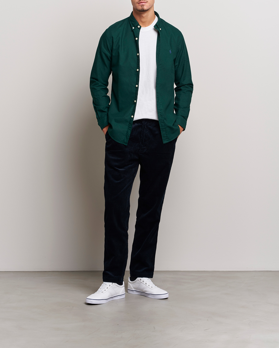 Herre | Skjorter | Polo Ralph Lauren | Slim Fit Garment Dyed Oxford Moss Agate
