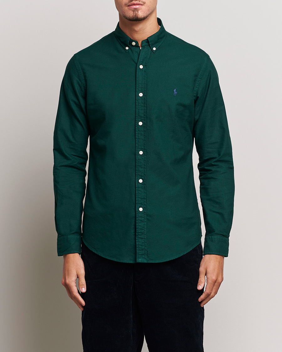 Herre | Skjorter | Polo Ralph Lauren | Slim Fit Garment Dyed Oxford Moss Agate