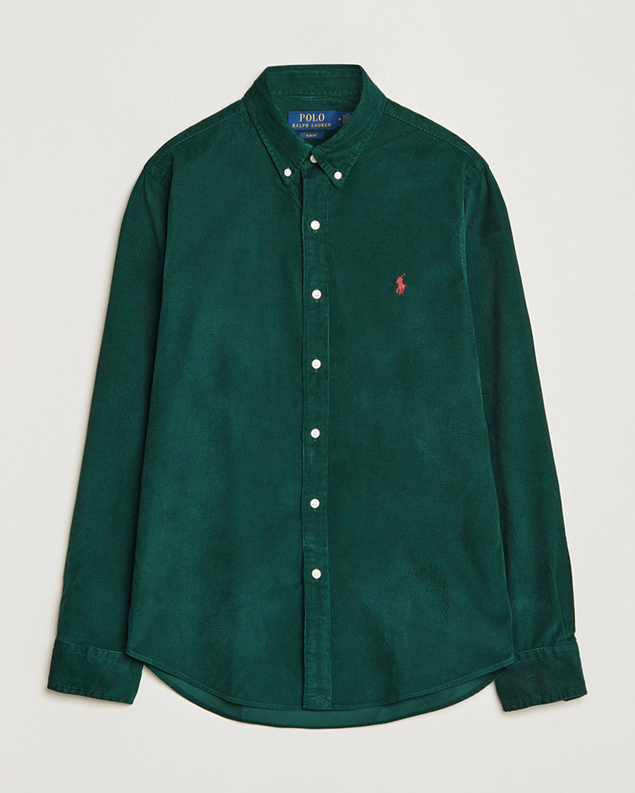 Herre |  | Polo Ralph Lauren | Slim Fit Corduroy Shirt Hunt Club Green