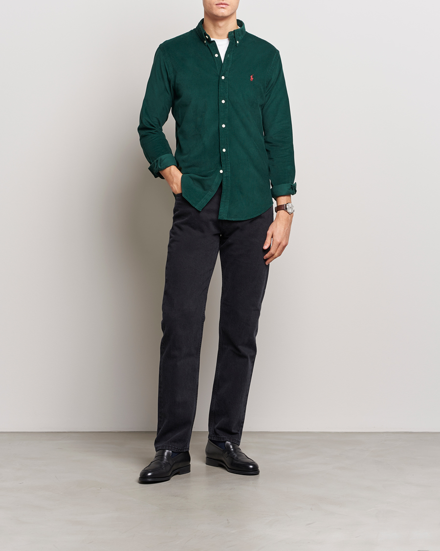 Herre | Skjorter | Polo Ralph Lauren | Slim Fit Corduroy Shirt Hunt Club Green
