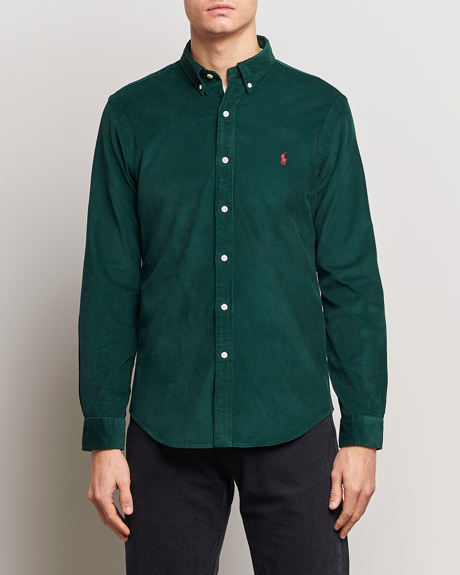 Herre | Cordfløyelskjorter | Polo Ralph Lauren | Slim Fit Corduroy Shirt Hunt Club Green