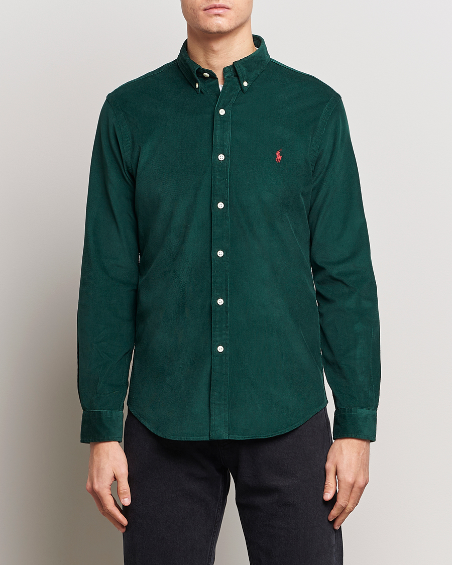Herre |  | Polo Ralph Lauren | Slim Fit Corduroy Shirt Hunt Club Green
