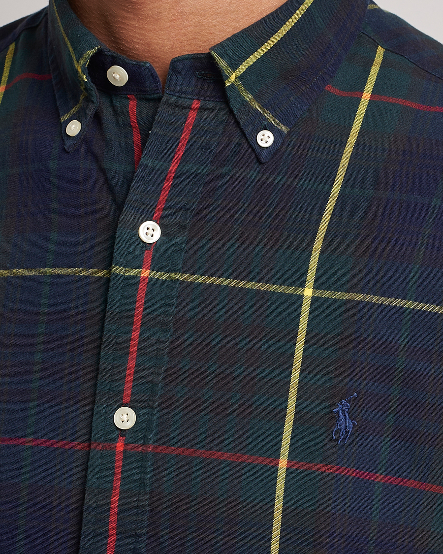 Herre | Skjorter | Polo Ralph Lauren | Custom Fit Checked Oxford Shirt Navy/Green