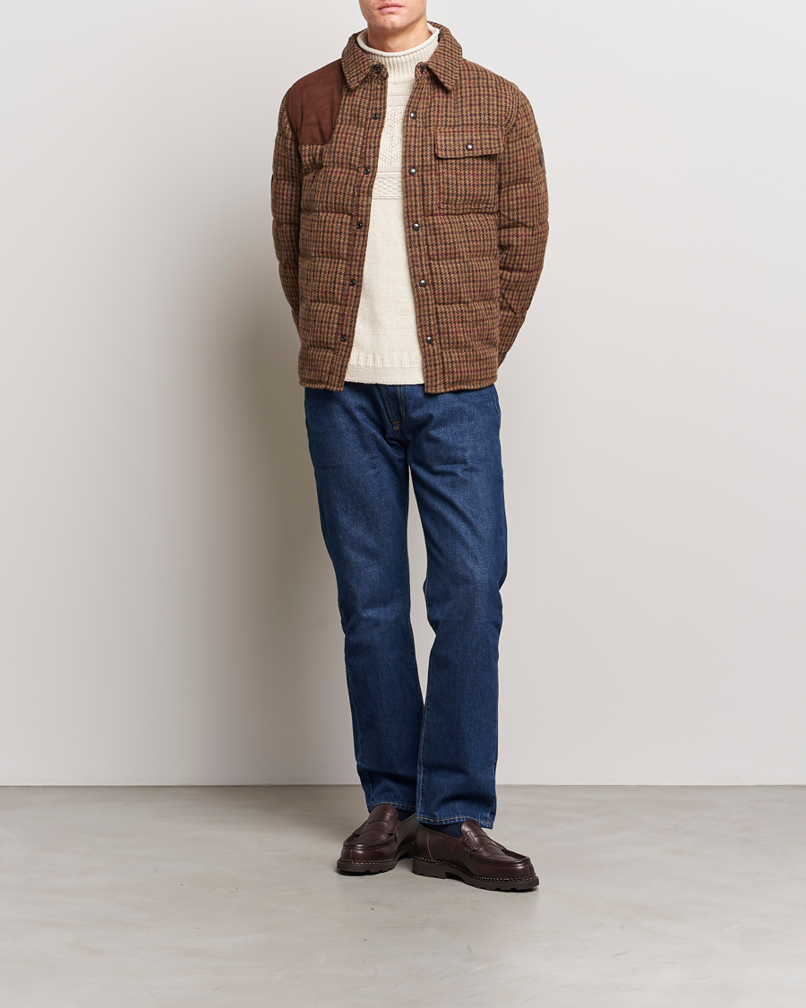 Herre | Jakker | Polo Ralph Lauren | Wool Checked Down Shirt Jacket Brown/Burgundy