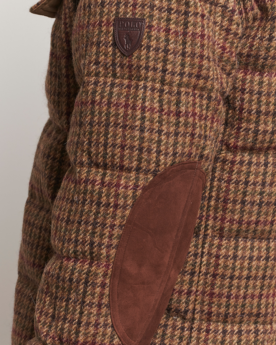 Herre | Jakker | Polo Ralph Lauren | Wool Checked Down Shirt Jacket Brown/Burgundy