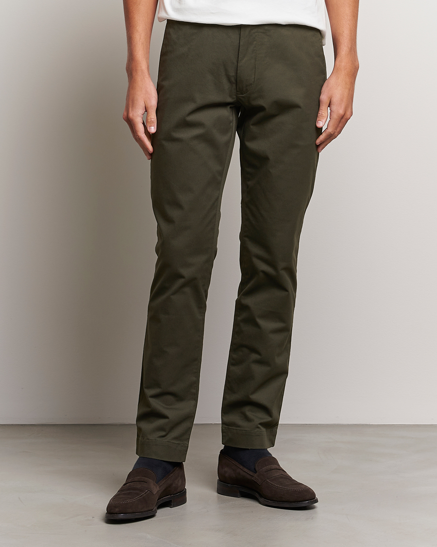 Herre |  | Polo Ralph Lauren | Slim Fit Stretch Chinos Oil Cloth Green