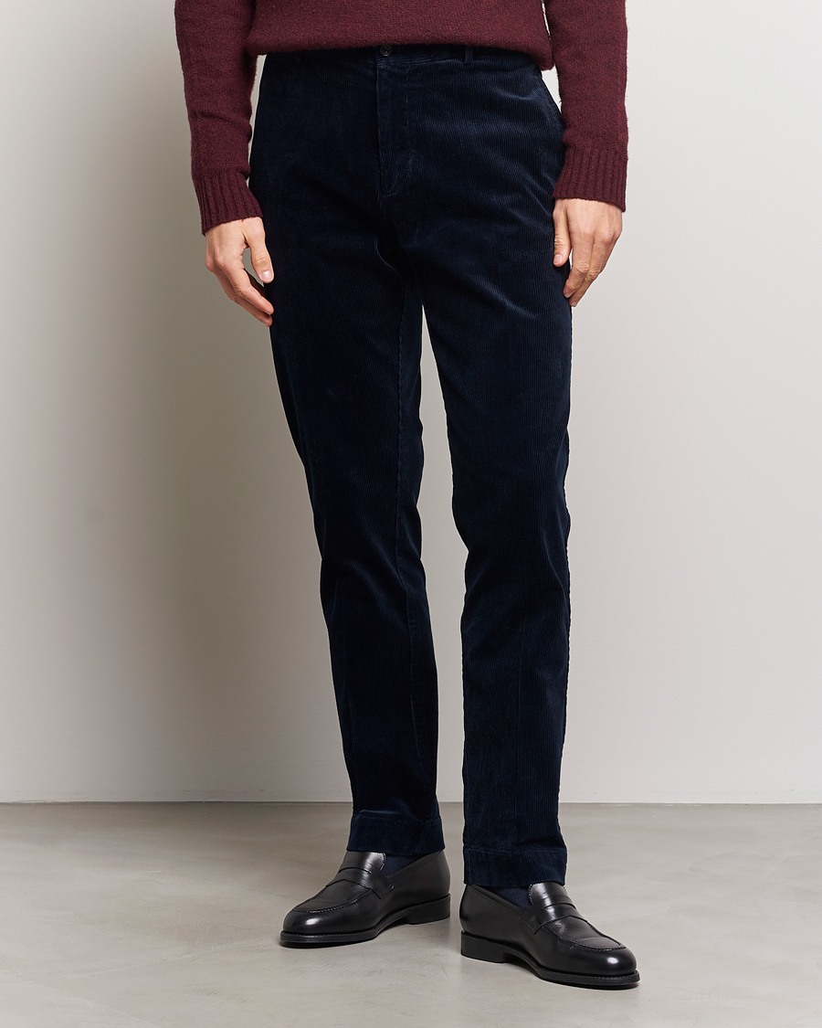 Herre | Bukser | Polo Ralph Lauren | Corduroy Pleated Trousers Aviator Navy