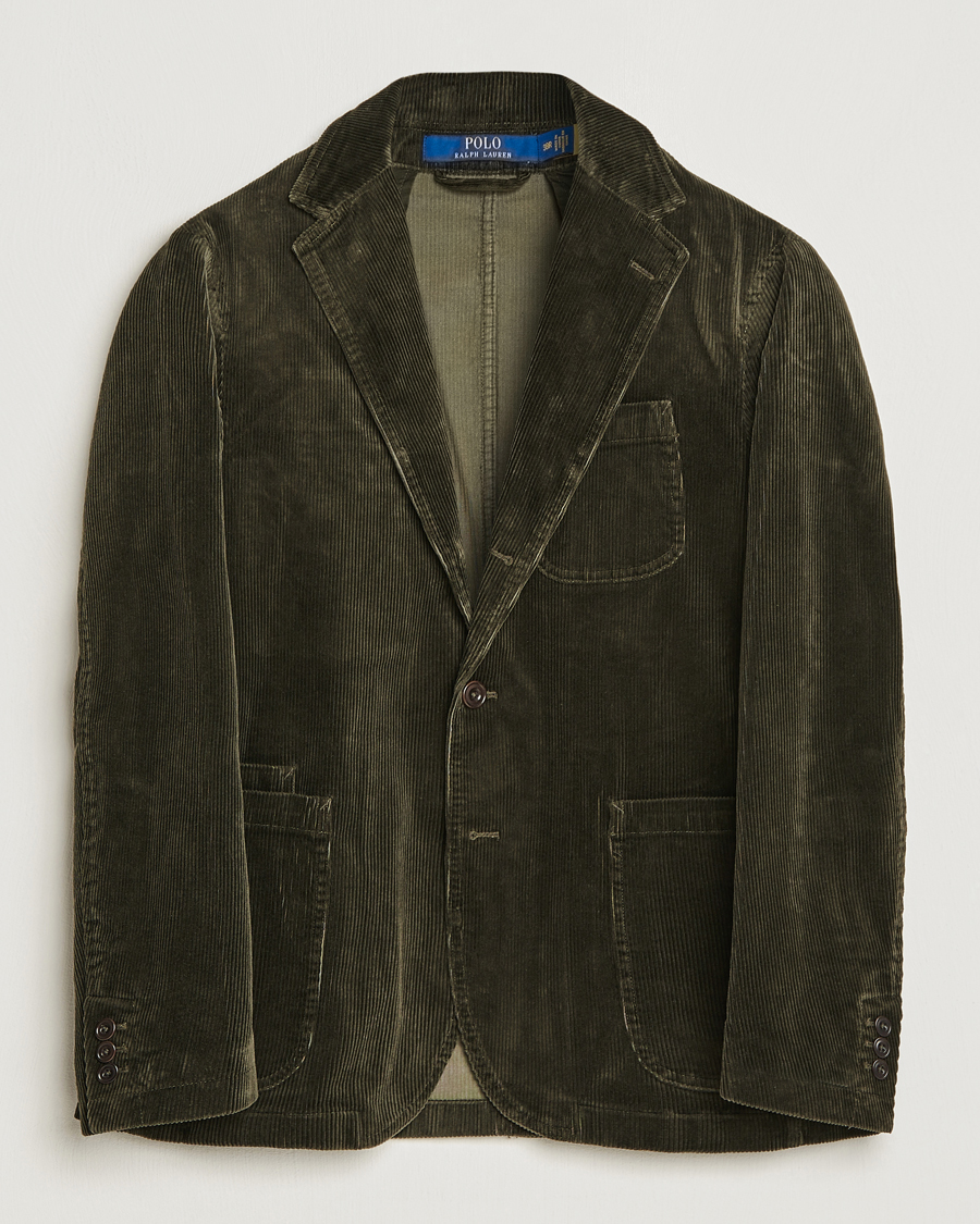 Herre |  | Polo Ralph Lauren | Corduroy Stretch Blazer Oil Cloth Green
