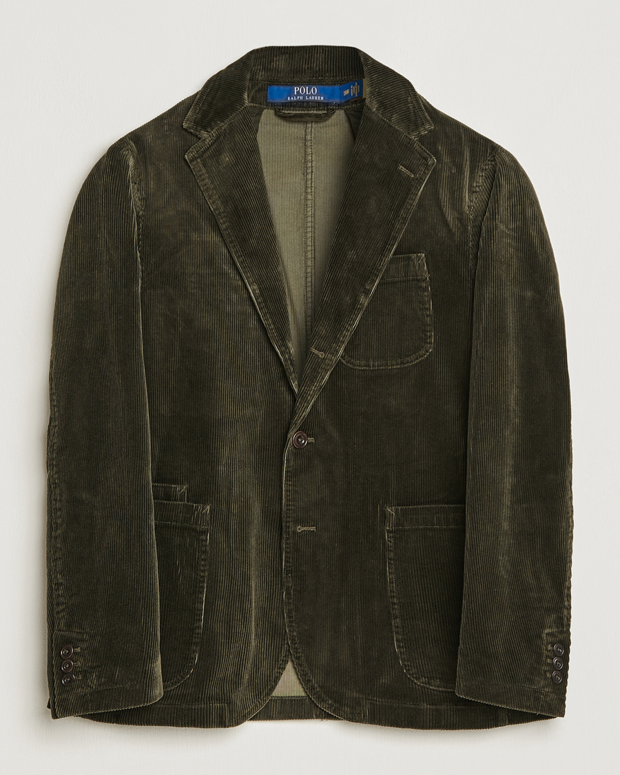 Herre | Dressjakker | Polo Ralph Lauren | Corduroy Stretch Blazer Oil Cloth Green