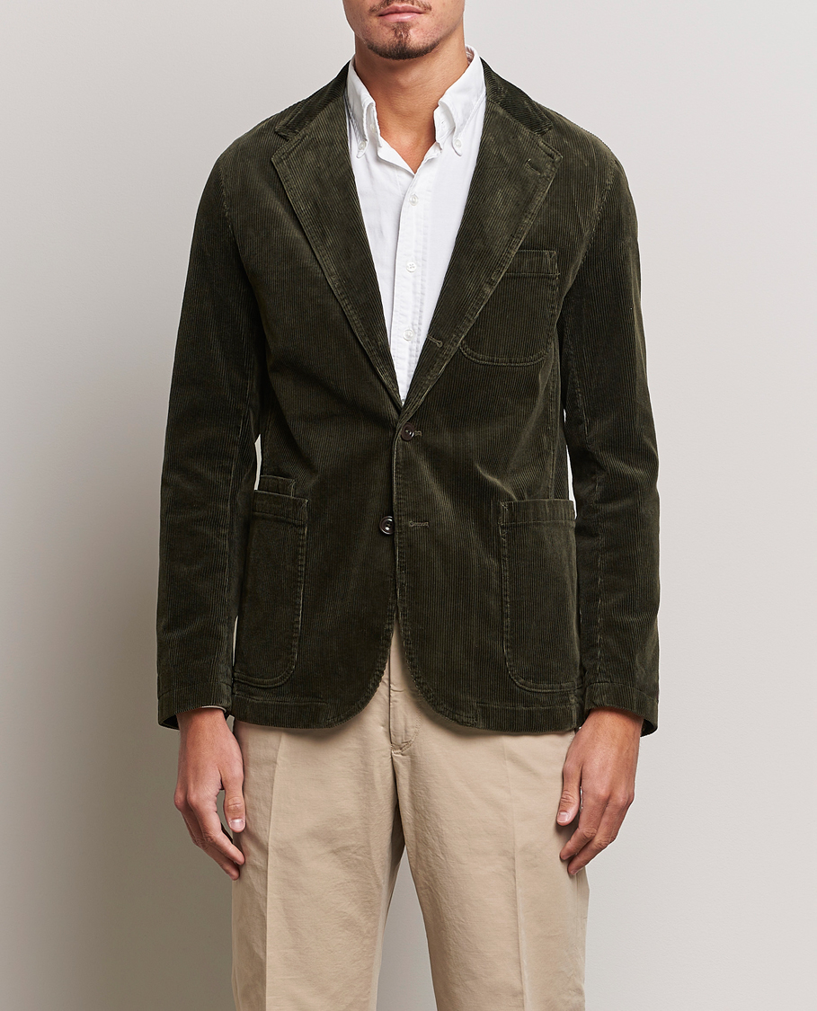 Herre | Polo Ralph Lauren | Polo Ralph Lauren | Corduroy Stretch Blazer Oil Cloth Green