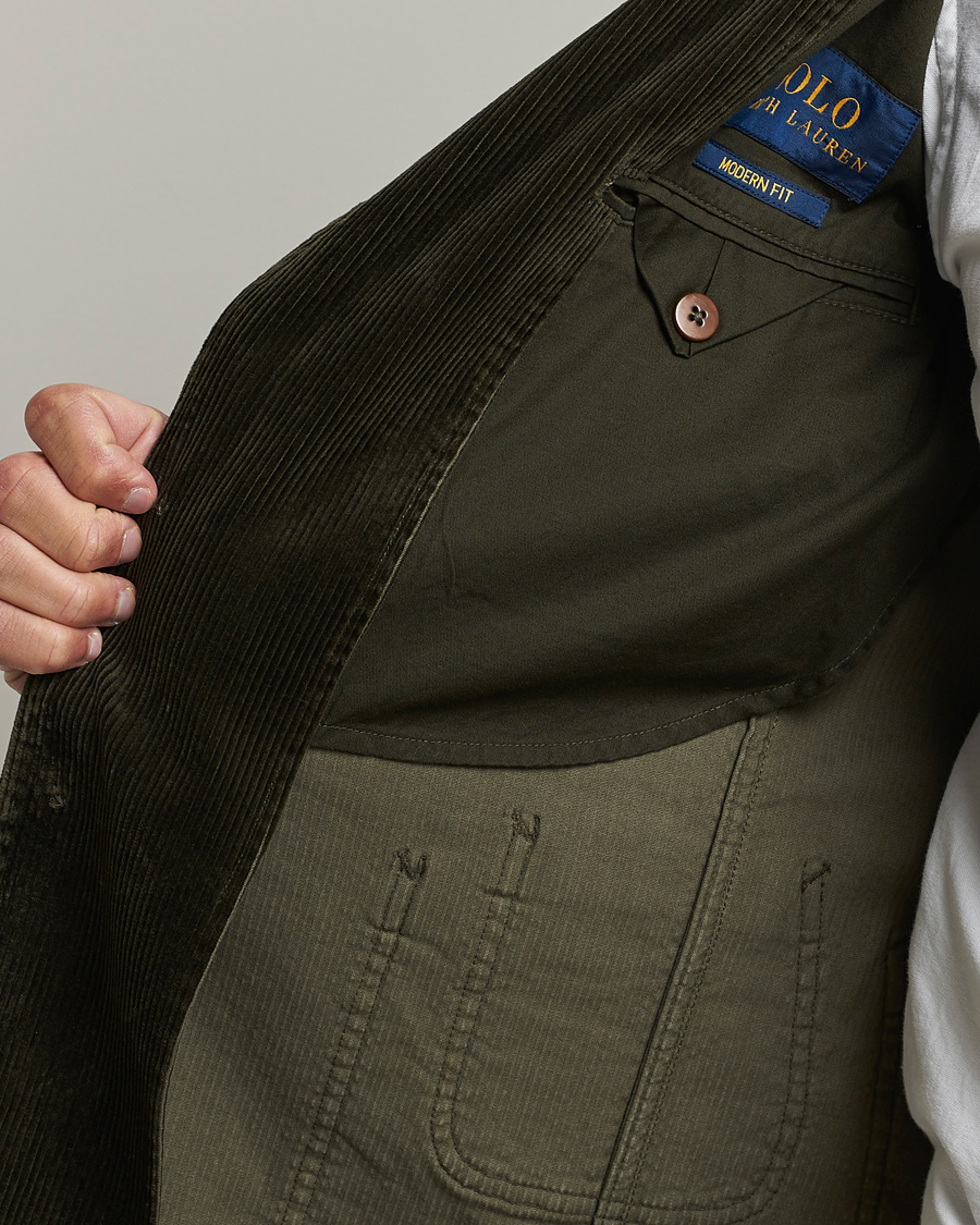 Herre | Dressjakker | Polo Ralph Lauren | Corduroy Stretch Blazer Oil Cloth Green